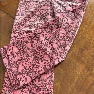 Anthropologie Pink and Black Patterned corduroy 25
